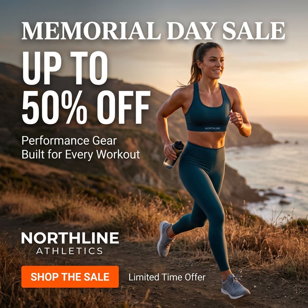 Active wear Memorial Day sale campaign, original square creative